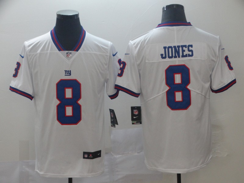 Men's New York Giants Daniel Jones #8 White Jersey